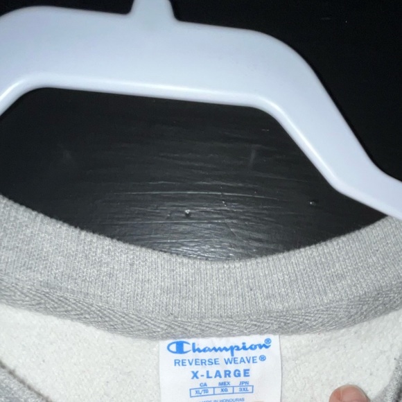 Champion full logo crew neck heavy sweatshirt gray - Picture 2 of 2